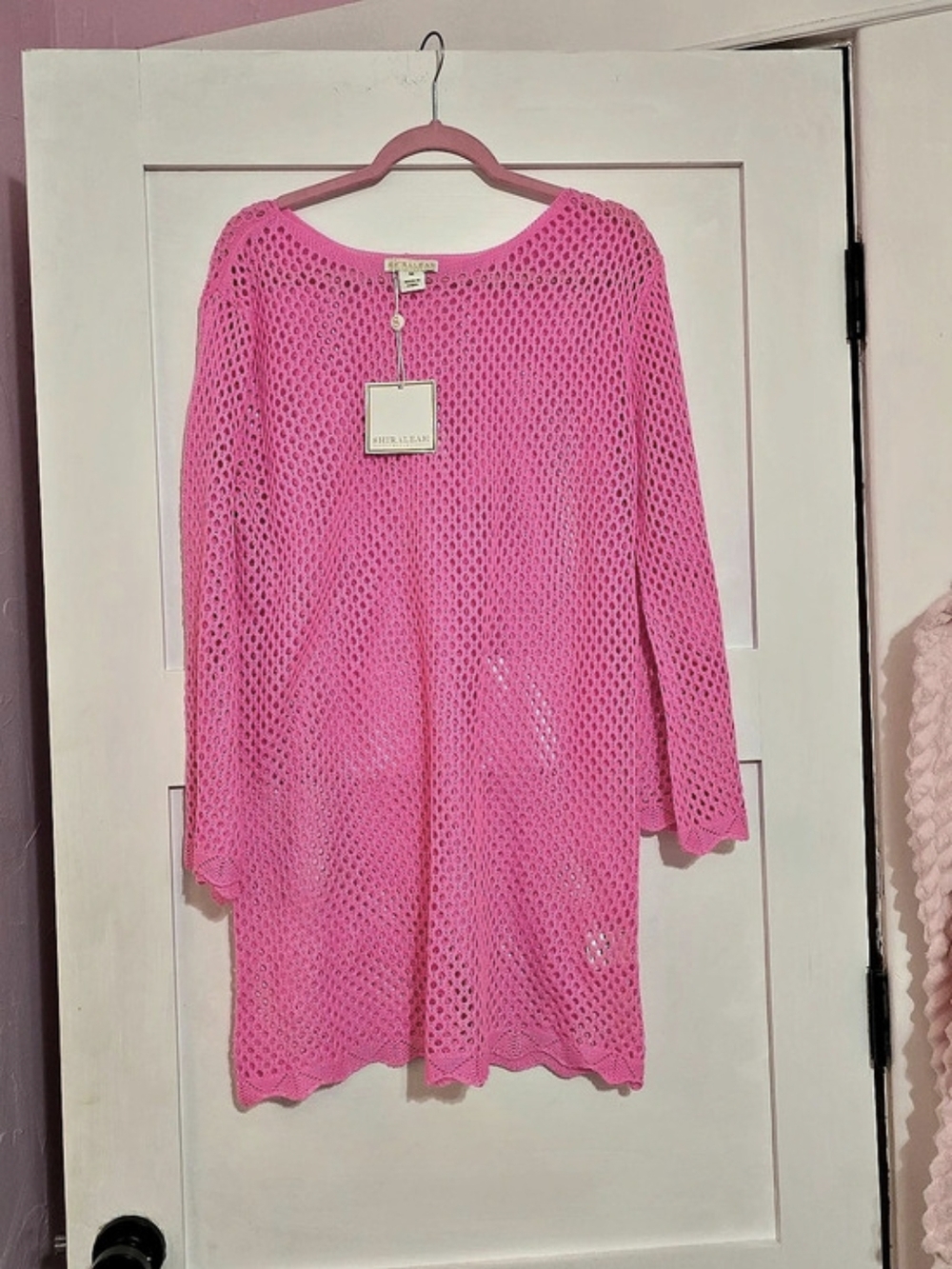 Shiraleah Miami Cover-Up Crochet Pink Medium